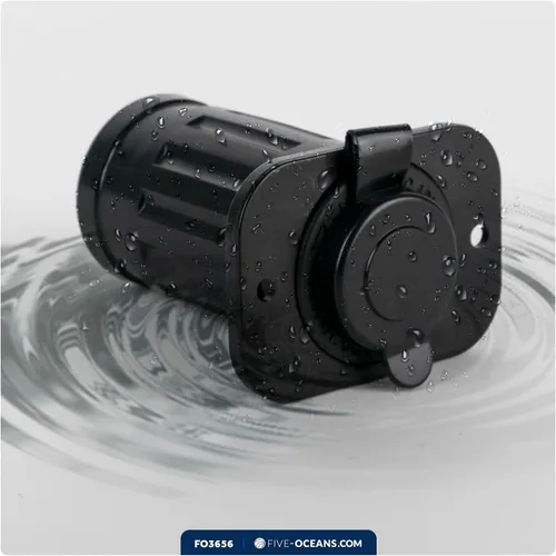Miniatura 5 de Five Oceans Enchufe de alimentación USB de doble puerto impermeable marino, 12 voltios - 24 voltios, plástico ABS estabilizado UV, fácil