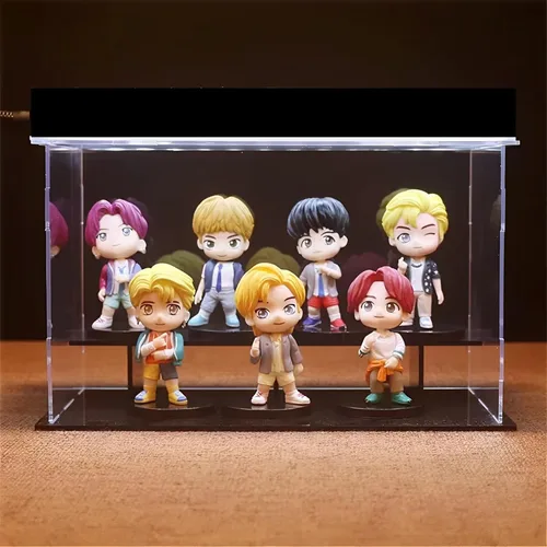 Miniatura 7 de Juego de 7 piezas de adornos para pasteles de personajes BTS, figuras de acción, juguetes, mini figuras BTS, muñecos, suministros para fiestas