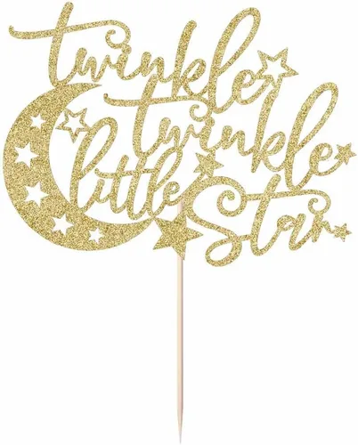 Miniatura 3 de Decoración para tartas Twinkle Little Star, bonita decoración temática de estrellas y luna, ideal para baby showers, decoraciones de fiesta