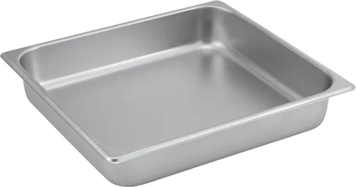 Winco Bandeja de tamaño 2/3, 2 1/2 pulgadas, acero inoxidable, mediano