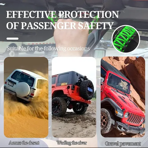 Miniatura 5 de 4 asas de agarre de barra antivuelco compatibles con Jeep Wrangler JLU JK JKU TJ YJ LJ JT JL y Gladiator JT 1987-2021 UTV y ATV, se adapta a barras