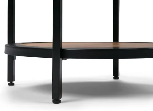 Miniatura 8 de SIMPLIHOME Jenna - Mesa auxiliar de metal, mesa redonda de metal sólido de 18 pulgadas de ancho, mesa auxiliar natural industrial o mesa pequeña