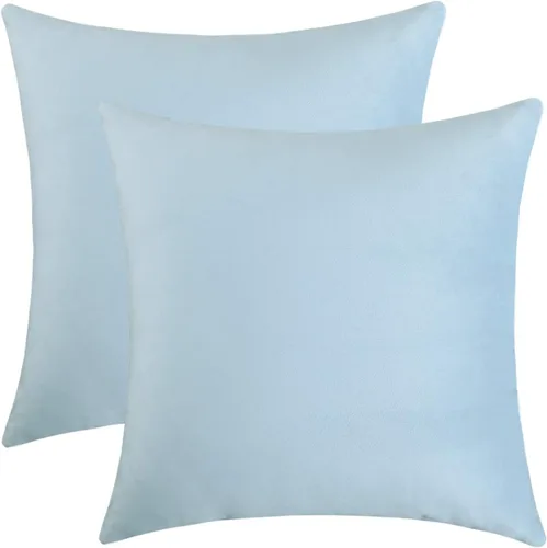 Miniatura 29 de Jeneoo Cómodas fundas de almohada de terciopelo suaves y gruesas para niños, para sofá, fundas de cojín decorativas sólidas cuadradas para Lavanda