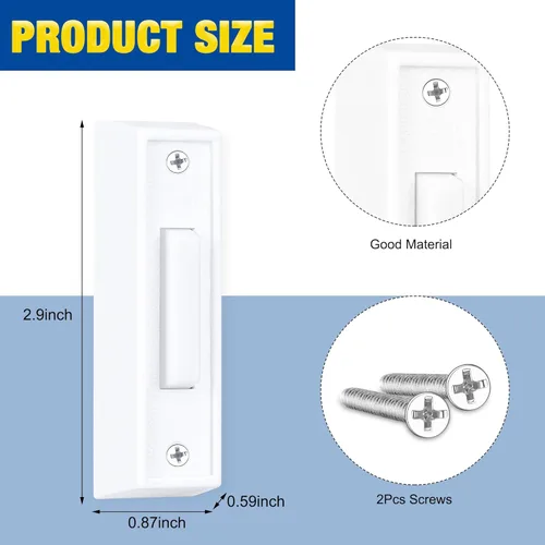 Miniatura 4 de Saillong 2 botones de timbre iluminados, botón pulsador de timbre con cable, timbre de repuesto montado en la pared de garaje con luz LED compatible