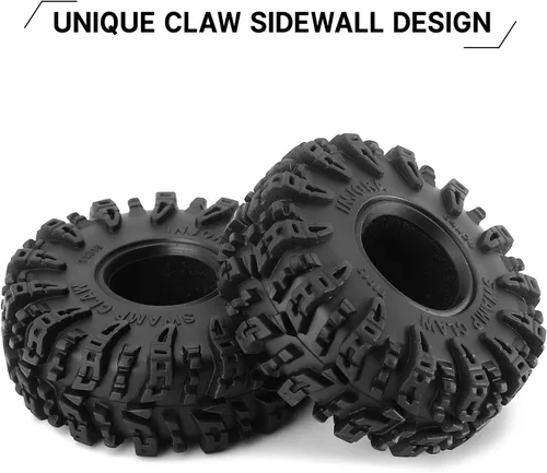 Miniatura 4 de INJORA Neumáticos 1.0 - Neumáticos S5 Swamp Claw para Terreno de Lodo para TRX4M AX24 Axial SCX24 FCX24 Auto RC Crawler 1/18 1/24, 64 * 24mm, T1019