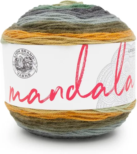 Miniatura 75 de Lion Brand Yarn Mandala - Hilo multicolor para ganchillo,tejido y manualidades, color Liger, 1770 pies, paquete de 1 unidad