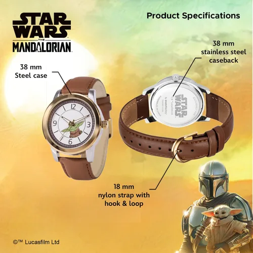 Miniatura 3 de Star Wars The Mandalorian Reloj de cuarzo analógico para adultos