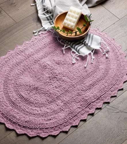 Miniatura 6 de DII Crochet Collection - Tapete de baño reversible, tamaño pequeño, ovalado, 17 x 24 pulgadas, color malva