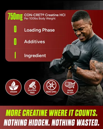 Miniatura 3 de CREATINE HCl en polvo para hombres y mujeres, fuerza muscular, rendimiento cerebral, salud cardíaca y apoyo inmunológico, sabor agrio crudo, 90