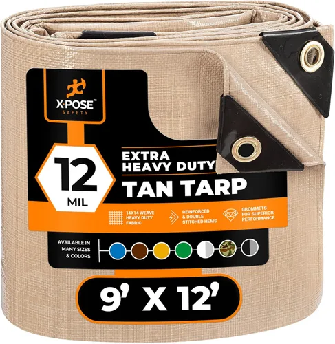 Miniatura 231 de Lona protectora Xpose Safety multiusos, de poliéster blanco, resistente, resistente al agua, resistente a la intemperie, resistente a rasguños