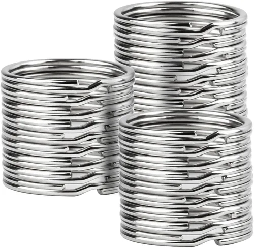 Miniatura 7 de MAQIHAN 100 llaveros – Llavero de metal para llavero del hogar, coche, escuela, oficina, manualidades, perro y otros llaveros divididos de 1 pulgada