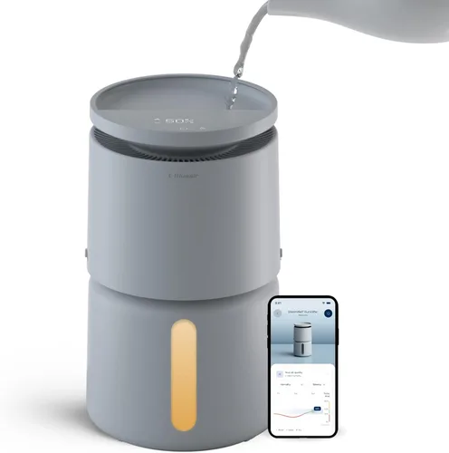 Miniatura 13 de BLUEAIR DreamWell - Humidificador de habitación – 48 horas de llenado superior sin niebla InvisibleMist Tecnología Piedra aromática para aceites Gris