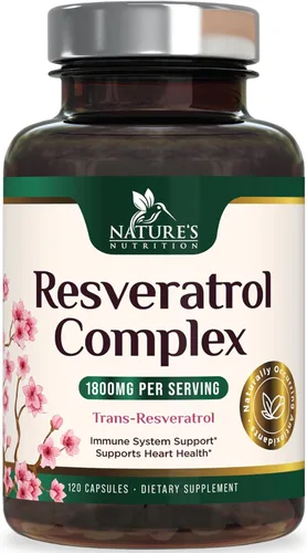 Miniatura 10 de Suplemento de resveratrol – 1800 mg por porción mezcla de resveratrol extra fuerte – Mezcla antioxidante para un envejecimiento saludable, salud