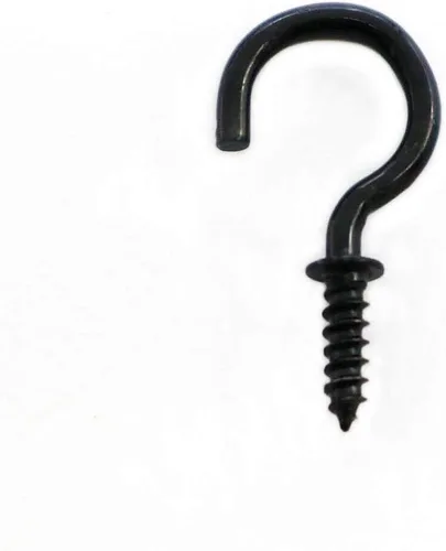 Miniatura 4 de 125 ganchos de techo con tornillo, ganchos de rosca negros de 3/4 pulgadas