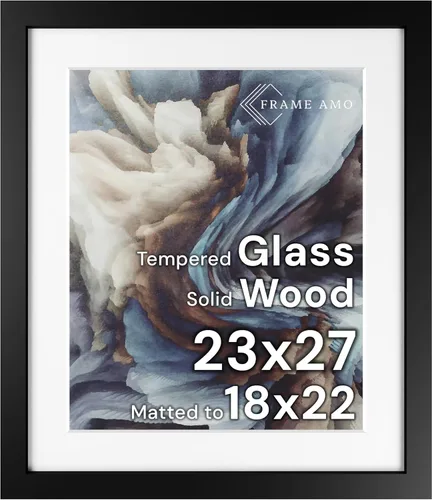 Miniatura 107 de Frame Amo Marco de póster de madera maciza de 13 x 19 pulgadas, color natural, tapete blanco para imagen de 11 x 17 pulgadas, parte frontal