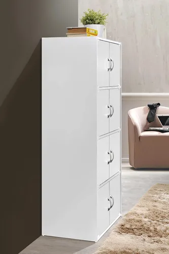 Miniatura 4 de Hodedah Estantería de 4 estantes y 8 puertas, haya
