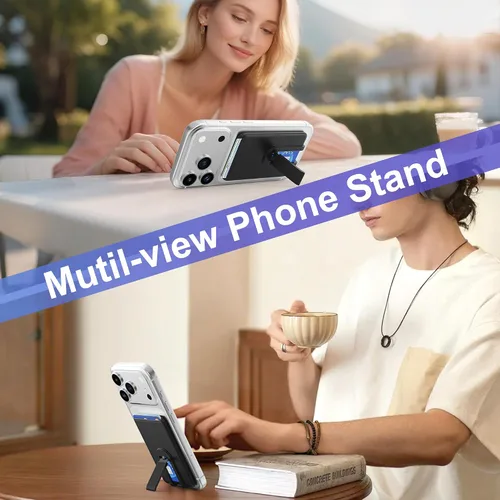 Miniatura 2 de Senose Cartera de silicona para teléfono con soporte, soporte antideslizante para tarjetas de crédito para teléfono celular, compatible con iPhone