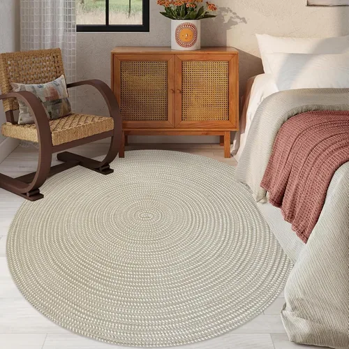 Miniatura 14 de USTIDE Alfombra trenzada, ovalada de cuerda de algodón, lavable a mano, alfombra de cuerda suave para entrada, cocina, baño, mesita de noche, Verde