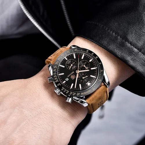 Miniatura 2 de BY BENYAR Reloj de pulsera para hombre Tienda analógico relojes para hombre negocios trabajo impermeable cronógrafo para hombre moda minimalista