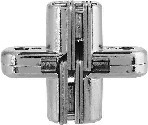 Bisagras ocultas de aleación de zinc de 180 grados Bisagra de puerta cruzada oculta invisible Kit de gabinete de muebles de fácil instalación (S)