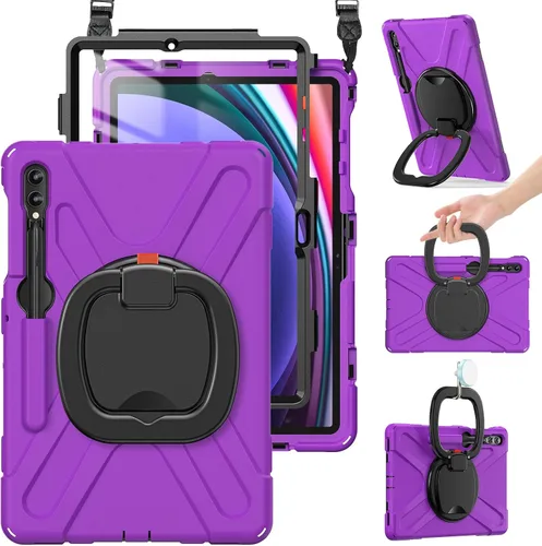 Miniatura 10 de BRAECN Funda para Samsung Galaxy Tab S10+/S9 FE+/S9+ Plus de 12.4 pulgadas, funda de silicona resistente con protector de pantalla, soporte para S
