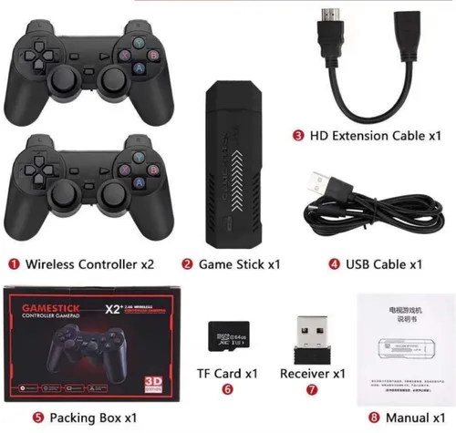 Miniatura 5 de X2 Plus 4K HD Consola de juegos retro inalámbrica, consola de juegos retro, videojuegos caseros, salida HDMI, 40000+juegos integrados (128GB)