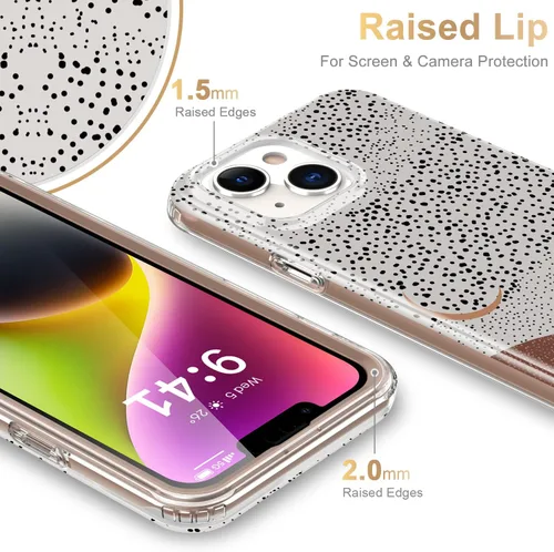 Miniatura 3 de Esdot Funda para iPhone 14 con Protector de Pantalla Integrado, Funda Resistente de Grado Militar con Diseños de Moda para Mujeres y Niñas, Funda