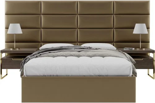 Miniatura 24 de Vänt - Paneles tapizados de cabecera para montar en la pared, diseño Isabelle, 60 x 23 pulgadas, configuración de 4 paneles individuales, Cuero