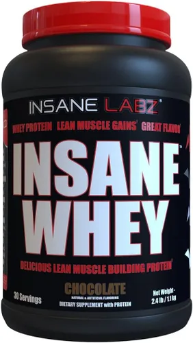 Insane Labz Insane Whey, 100% Proteína de Suero para Construcción Muscular, Perfil de BCAA Amino, Ganador de Masa, Reemplazo de Comida (Chocolate,
