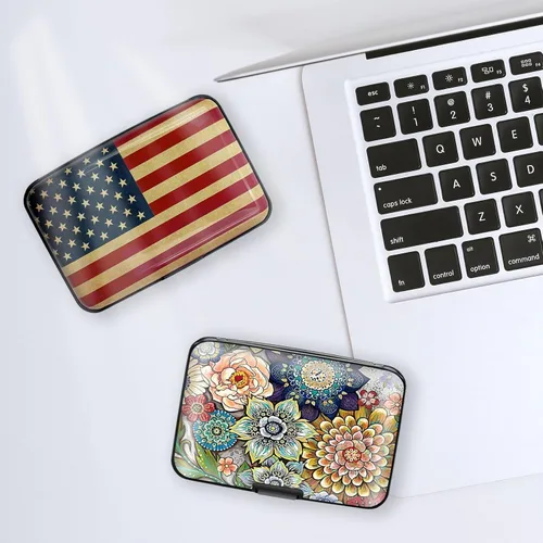 Miniatura 5 de sundee Soporte para tarjetas de crédito, delgado mini bloqueo RFID, protector de tarjetas de crédito, funda de aluminio para tarjetas de visita