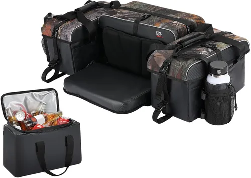 KEMIMOTO Bolsas de Almacenamiento para ATV con Bolsa Refrigeradora, 76L Bolsas Grandes para ATV Bolsa para Portaequipajes Trasero, Bolsas Mejoradas