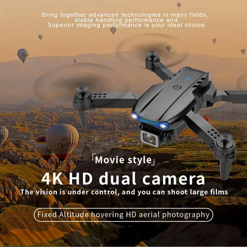 Miniatura 3 de Sonilco Mini dron E99 con doble cámara, retención de altitud, despegue/aterrizaje con una tecla, diseño plegable, giroscopio, modo sin cabeza, 2