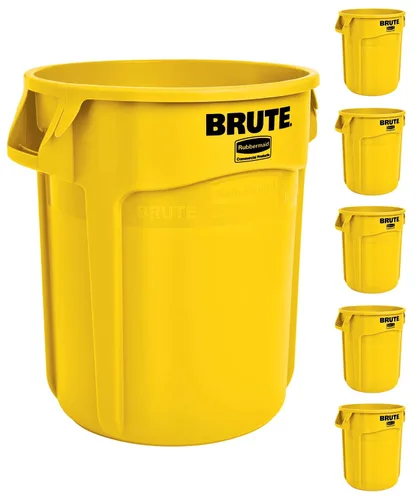 Miniatura 13 de Rubbermaid Commercial Products BRUTE - Contenedor de basura/residuos redondo de trabajo pesado, 10 galones, rojo, contenedor de desechos