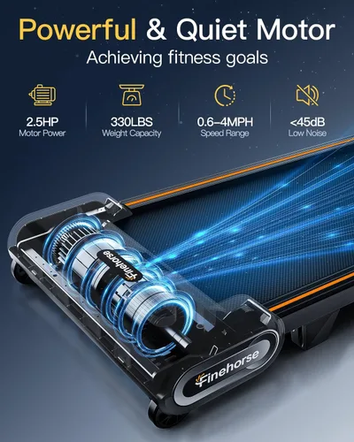 Miniatura 5 de FINEHORSE - Cinta de rodadura con inclinación automática, 6 en 1 para debajo del escritorio, caminadora con 6 niveles de inclinación, caminadoras