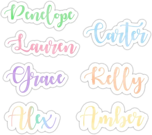 Etiqueta engomada personalizada con nombre personalizado, etiqueta engomada de texto para laptop, botella de agua, teléfono, ventana
