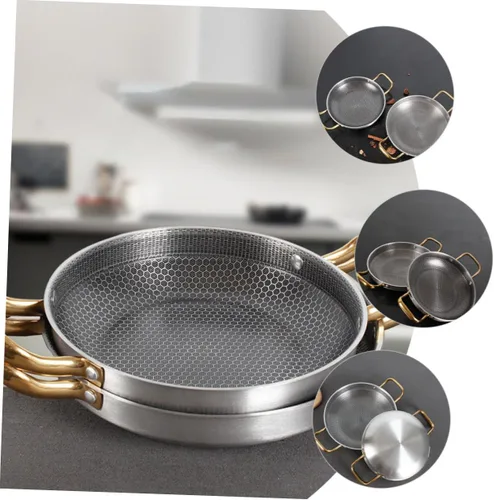 Miniatura 7 de ABOOFAN Sartén de acero inoxidable Sartén Sartén Inoxidable Tapa Antiadherente Antiadherente Huevo