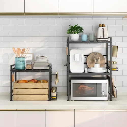 Miniatura 6 de DOLALIKE Estante para Horno de Microondas, Soporte de Microondas Expandible para Encimera, Almacenamiento de Utensilios de Cocina y Vajilla, Estante