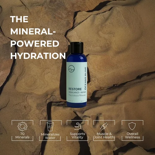 Miniatura 5 de Restore - Rebalance + Repair Liquid Drops – Solución mineral de traza iónica para hidratación, electrolitos y suplementos minerales, oligoelementos