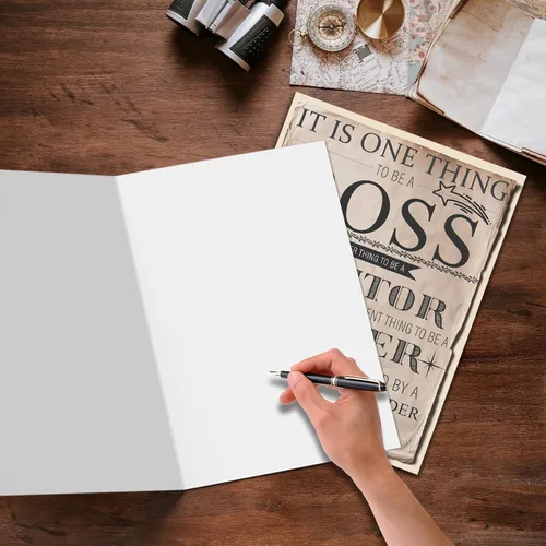 Miniatura 3 de Qiliji Tarjeta de cumpleaños retro para hombres y mujeres, divertido regalo del día del jefe, tarjeta del día del jefe grande, tarjetas
