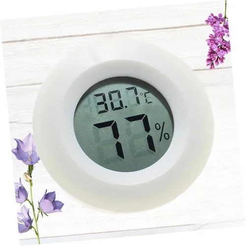 Miniatura 5 de Termómetro digital de temperatura y humedad, higrómetro para oficina en casa y mascotas, forma redonda pequeña, fácil de montar, pantalla Celsius