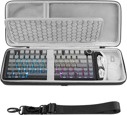Miniatura 7 de GEEKRIA Estuche de transporte combinado de teclado y mouse con 75 %, compatible con AULA F75 Pro/S75 PRO, Keychron K2 versión 2/Q1 HE, ASUS ROG