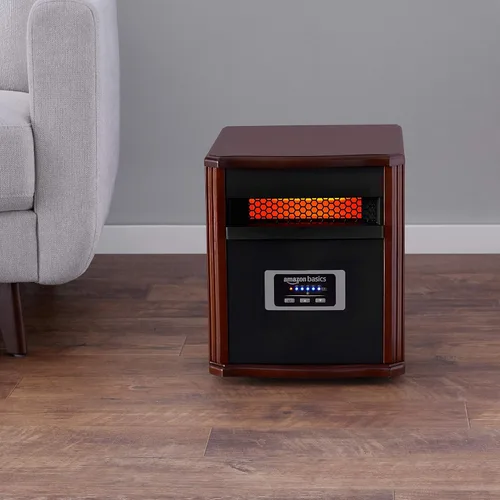 Miniatura 6 de Amazon Basics Calentador de espacio portátil con control remoto, termostato ajustable, uso en interiores, ajuste de ahorro de energía, pantalla LED