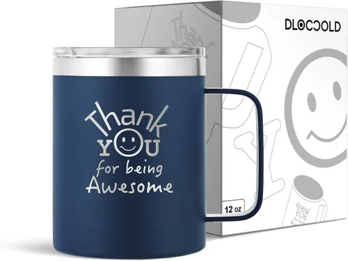 Miniatura 25 de DLOCCOLD Regalos de agradecimiento para mujeres, taza de café con texto en inglés "Thank You for Being Awome", agradecimiento a los empleados