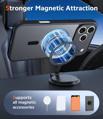 Miniatura 1285 de FNTCASE Funda para iPhone 13 Pro-Max: Fundas magnéticas transparentes compatibles con Magsafe Slim anti amarillamiento protección contra caídas