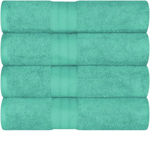 Miniatura 12 de Superior Juego de 2 toallas de baño de fibra larga 100% algodón peinado de 27.64 oz/m², para baño, ducha, cocina, súper suave, afelpado, altamente