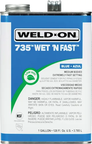 Miniatura 9 de Weld-ON 10162 721 Cemento solvente de PVC de cuerpo medio de alta resistencia, ajuste rápido y bajo contenido de compuestos orgánicos volátiles