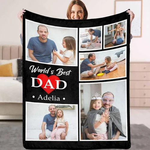 Miniatura 13 de Manta personalizada para padre con foto, regalos personalizados para papá, papá, abuelo, papá, cumpleaños, Navidad Papá Estilo 7