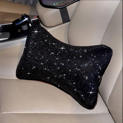 Miniatura 4 de Carwales - Paquete de 2 almohadas cervicales para el conductor, cojín para el reposacabezas del asiento del automóvil para relajar el cuello, Negro