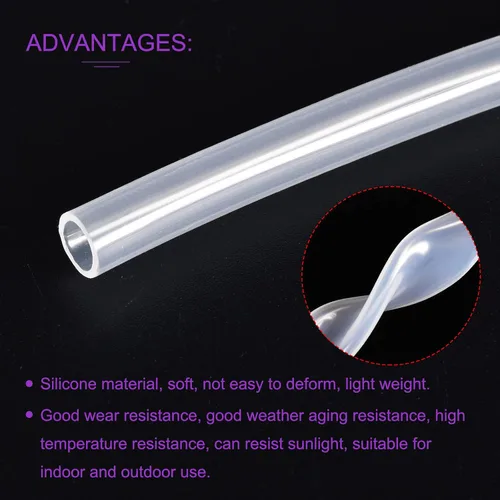Miniatura 5 de DMiotech 1/4" ID 5/16" OD 3.3 pies tubo de silicona transparente tubo industrial de silicona para bomba de aire de agua