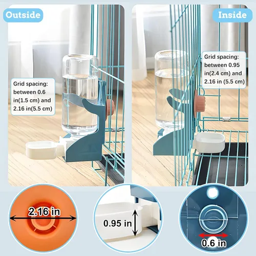 Miniatura 6 de Hamiledyi - Set de comederos sin ensuciar para pájaros con dispensador de agua, contenedor de semillas para periquitos, comedero automático